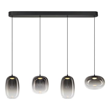 LED Żyrandol na lince VASO LED/15W/230V czarny/dymny