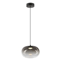 LED Żyrandol na lince VASO LED/4W/230V śr. 18 cm czarny/dymny