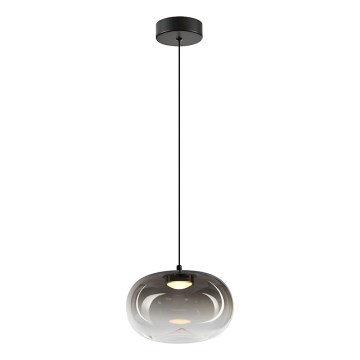 LED Żyrandol na lince VASO LED/4W/230V śr. 18 cm czarny/dymny