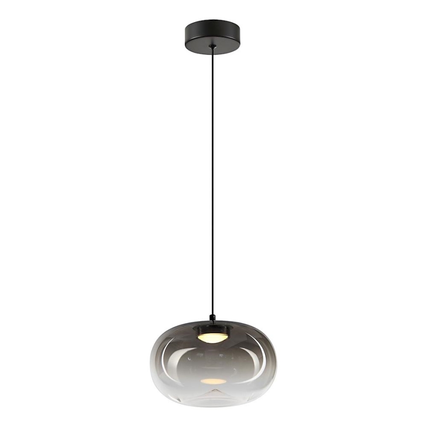 LED Żyrandol na lince VASO LED/4W/230V śr. 18 cm czarny/dymny