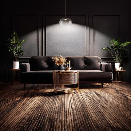 LED Żyrandol na lince VASO LED/4W/230V śr. 18 cm czarny/dymny