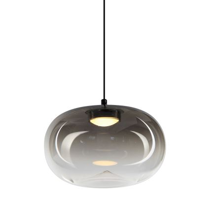 LED Żyrandol na lince VASO LED/4W/230V śr. 18 cm czarny/dymny