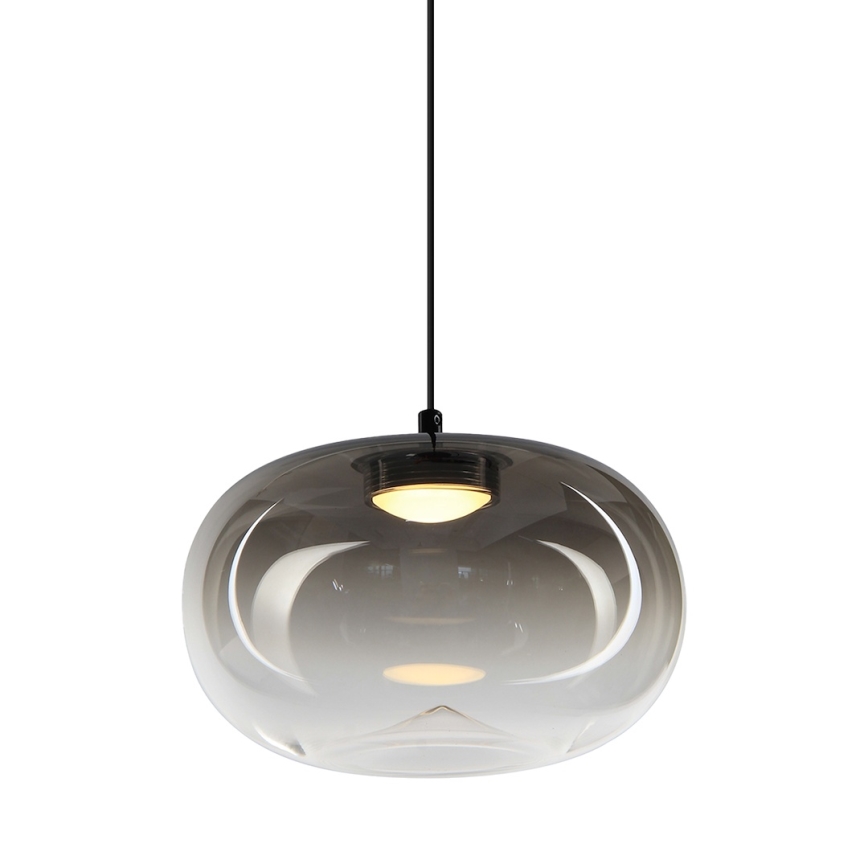 LED Żyrandol na lince VASO LED/4W/230V śr. 18 cm czarny/dymny