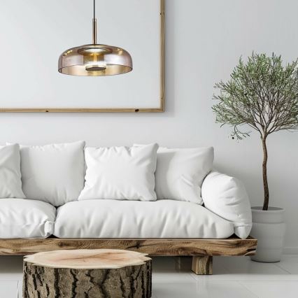 LED Żyrandol na lince VETRO LED/6W/230V śr. 23 cm beżowy/czarny