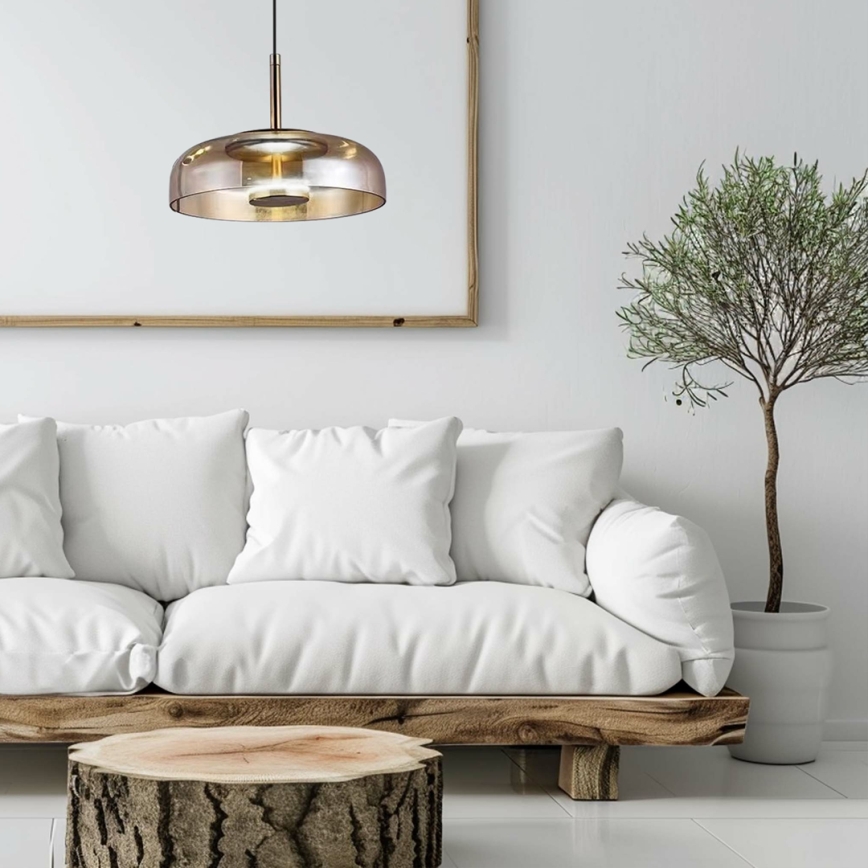 LED Żyrandol na lince VETRO LED/6W/230V śr. 23 cm beżowy/czarny