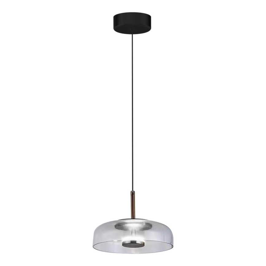 LED Żyrandol na lince VETRO LED/6W/230V śr. 23 cm szary/czarny