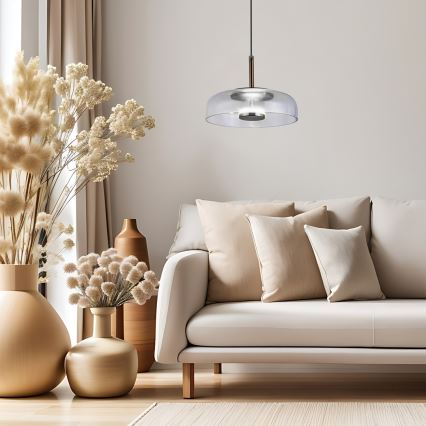 LED Żyrandol na lince VETRO LED/6W/230V śr. 23 cm szary/czarny