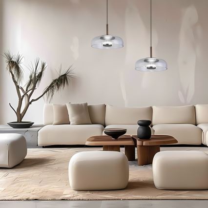 LED Żyrandol na lince VETRO LED/6W/230V śr. 23 cm szary/czarny