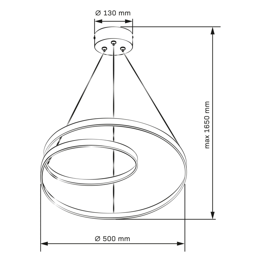 LED Żyrandol na lince ZEFIRA LED/40W/230V 4000K śr. 50 cm antracyt