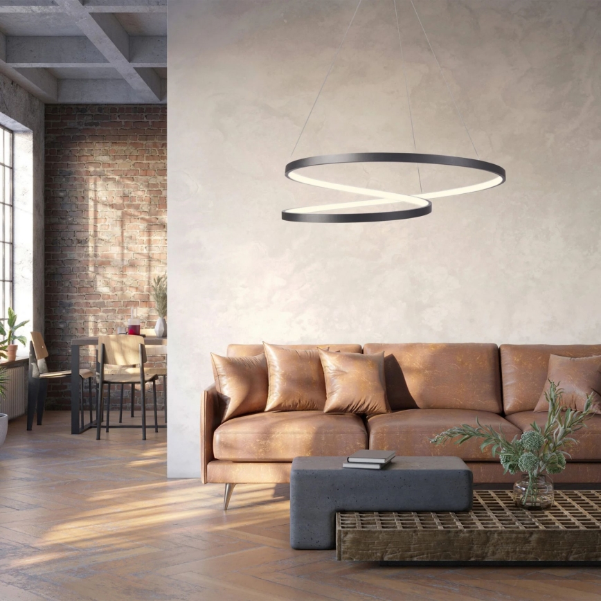 LED Żyrandol na lince ZEFIRA LED/52W/230V 4000K śr. 60 cm antracyt