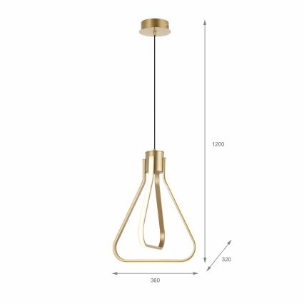 LED Żyrandol na lince ZING LED/19W/230V złoty