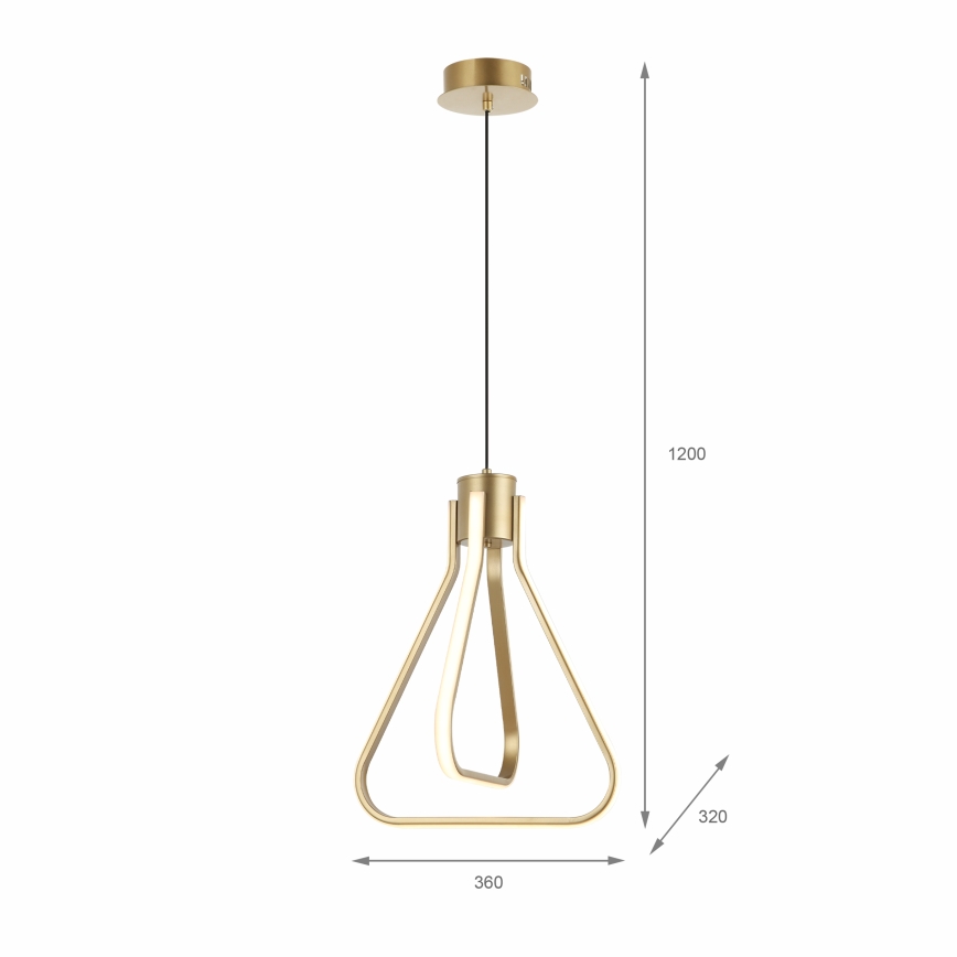 LED Żyrandol na lince ZING LED/19W/230V złoty