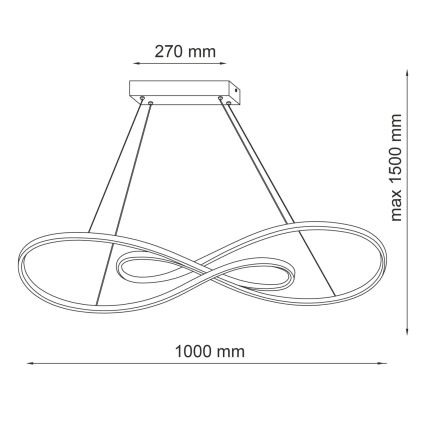 LED Żyrandol na lince ZUMBA LED/50W/230V złoty