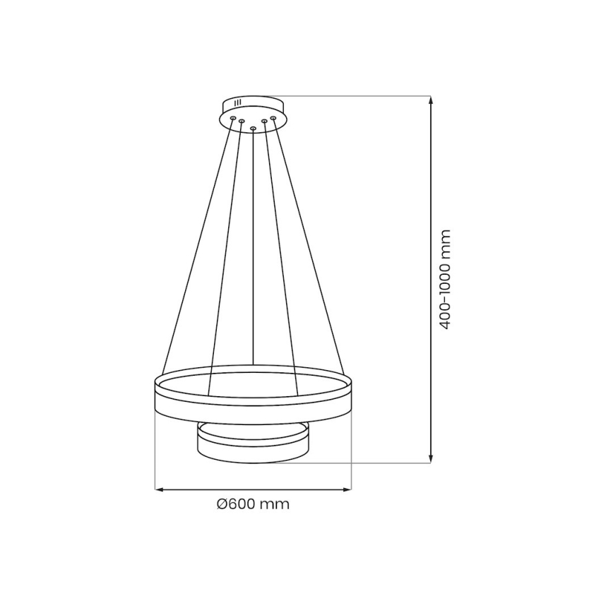 LED Żyrandol na linkach GALA LED/54W/230V, śr. 60 cm, srebrny