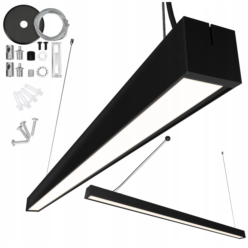 LED Żyrandol na linkach/natynkowy LED/44W/230V 4000K 120 cm czarny