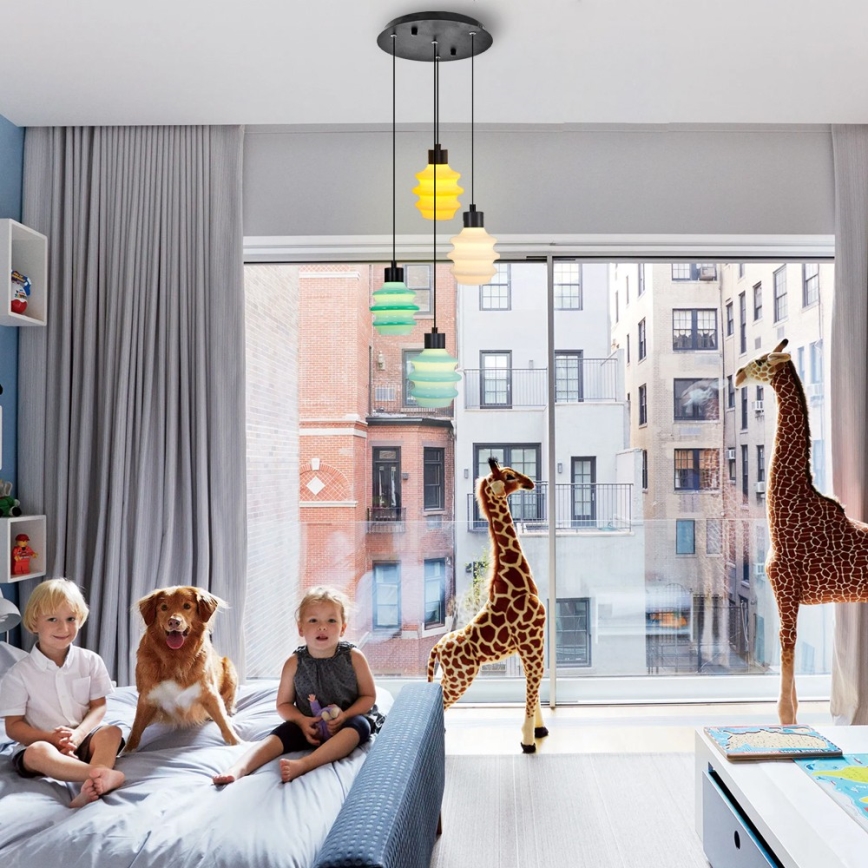 LED żyrandol na linku CACTUS LED/12W/230V 3000K zielony/żółty/biały