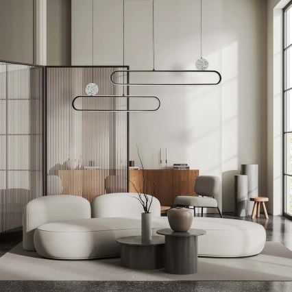 LED żyrandol na linku FLORENTYNA LED/48W/230V 4000K czarny/biały