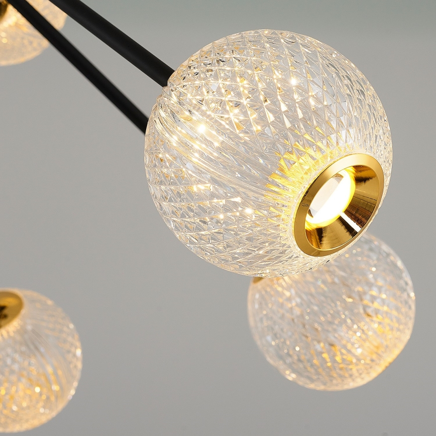 LED żyrandol na pręcie GELA 12xLED/5W/230V 3000K czarny/złoty
