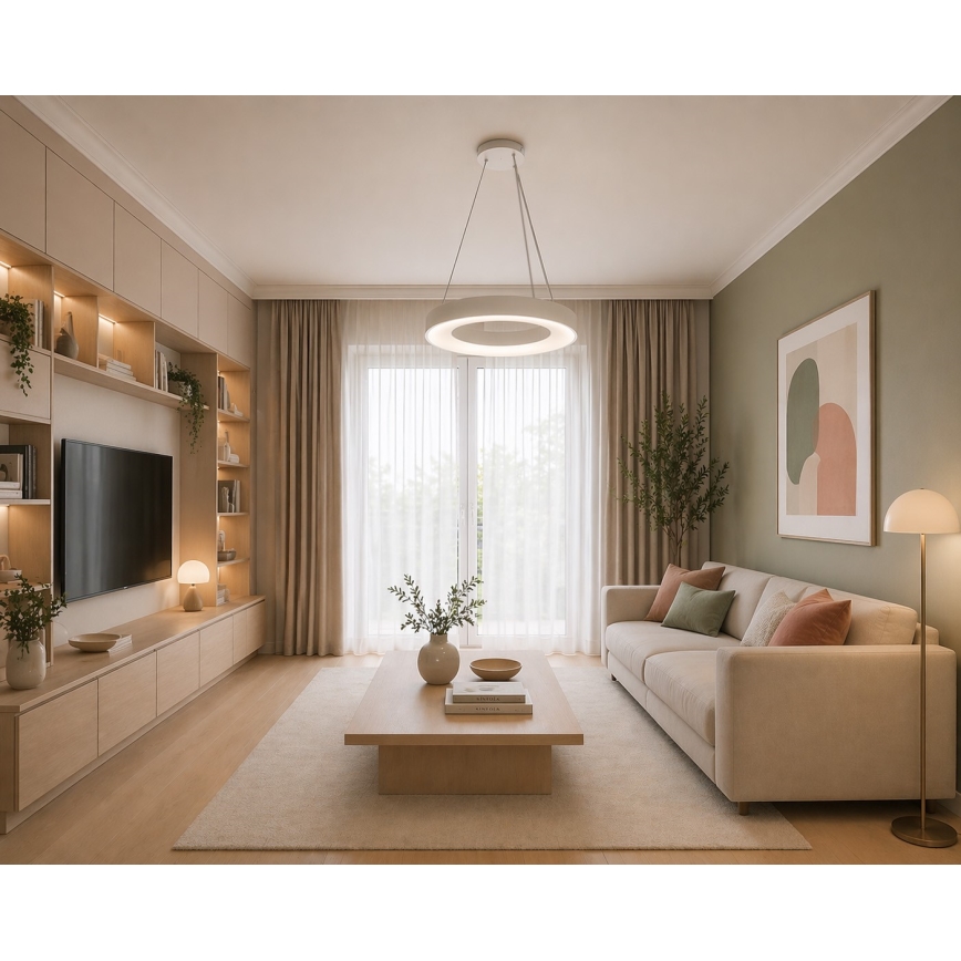 LED Żyrandol na przewodzie DRAX LED/32W/230V 4000K śr. 38 cm biały