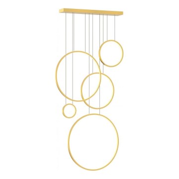 LED Żyrandol na przewodzie SATURNO LED/100W/230V złoty