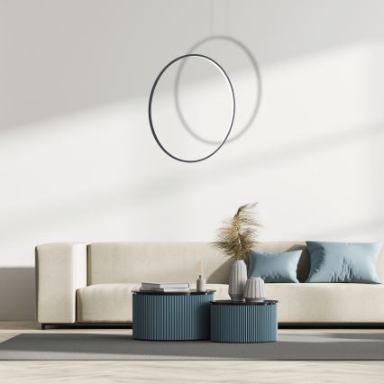 LED żyrandol na przewodzie SATURNO LED/46W/230V Ø 80 cm IP44 czarny