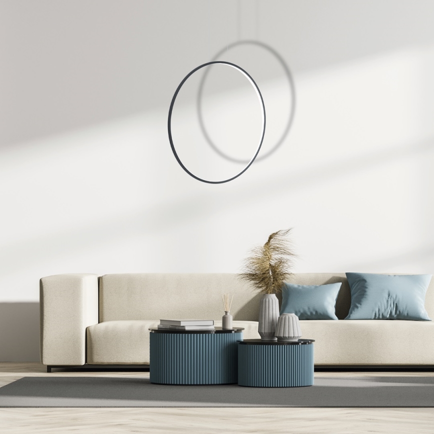 LED żyrandol na przewodzie SATURNO LED/46W/230V Ø 80 cm IP44 czarny