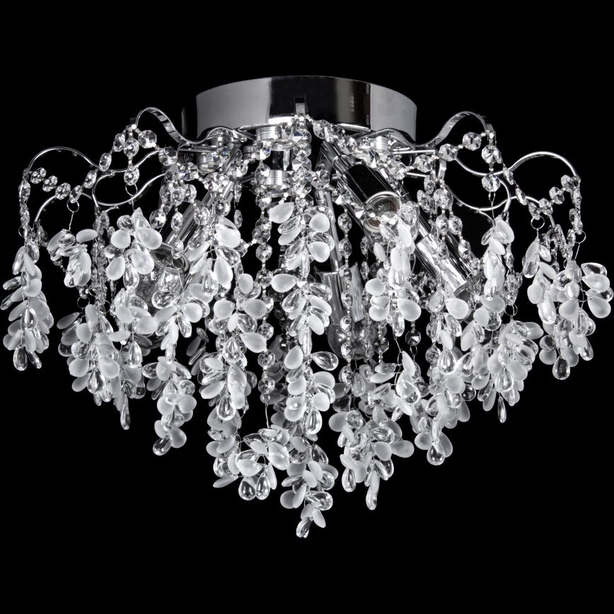 LED Żyrandol natynkowy 4xE27/60W/230V + 4xLED/3W śr. 40 cm chrom błyszczący