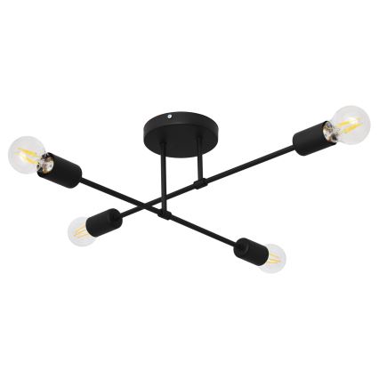 LED Żyrandol natynkowy CAMBRIDGE 4xE27/8W/230V czarny