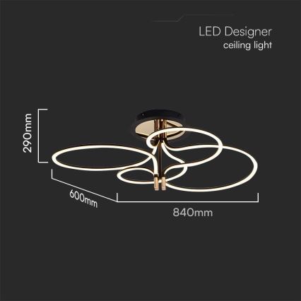 LED Żyrandol natynkowy LED/36W/230V 3000K