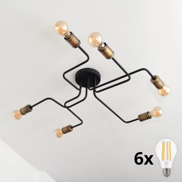 LED Żyrandol natynkowy TUBE 6xE27/15W/230V
