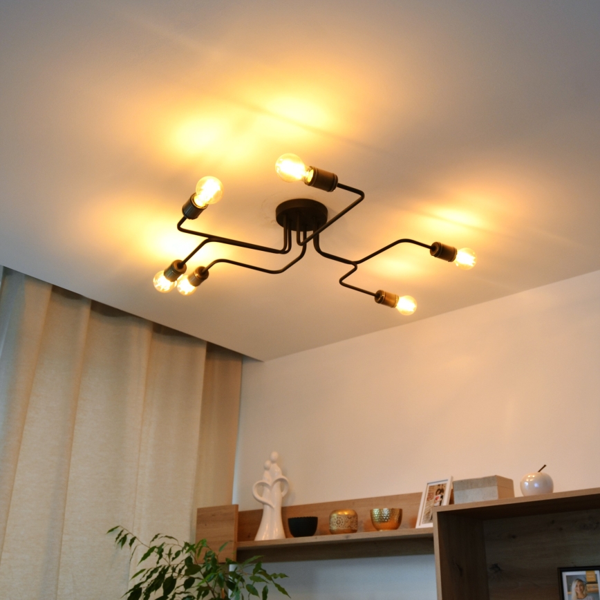 LED Żyrandol natynkowy TUBE 6xE27/15W/230V