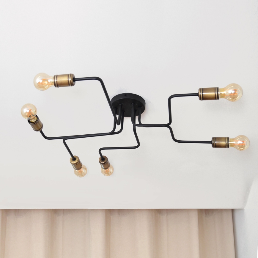 LED Żyrandol natynkowy TUBE 6xE27/15W/230V