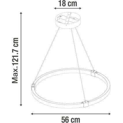 LED Żyrandol ściemnialny na lince CASSINI LED/33W/230V 2700-6500K + zdalne sterowanie