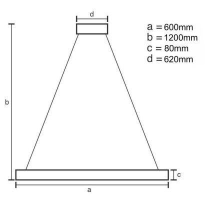 LED Żyrandol ściemnialny na lince LED/100W/230V 3000-6500K + pilot zdalnego sterowania