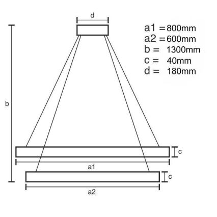 LED Żyrandol ściemnialny na lince LED/100W/230V 3000-6500K + pilot zdalnego sterowania