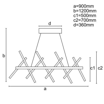 LED Żyrandol ściemnialny na lince LED/100W/230V 3000-6500K + pilot zdalnego sterowania