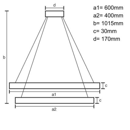 LED Żyrandol ściemnialny na lince LED/100W/230V 3000-6500K + pilot zdalnego sterowania