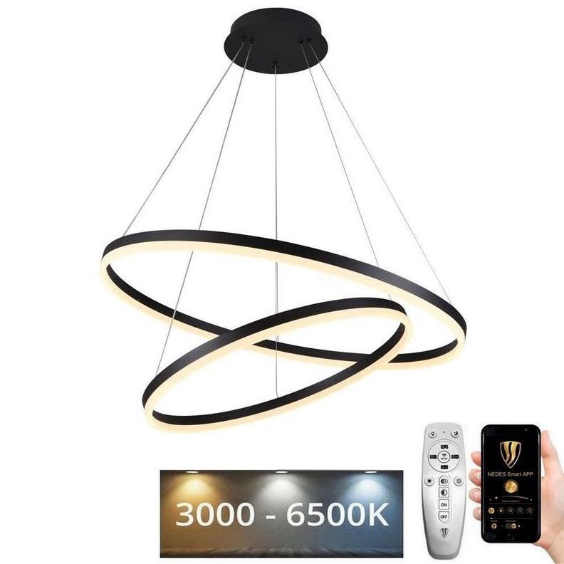 LED Żyrandol ściemnialny na lince LED/100W/230V 3000-6500K śr. 80 cm + zdalne sterowanie