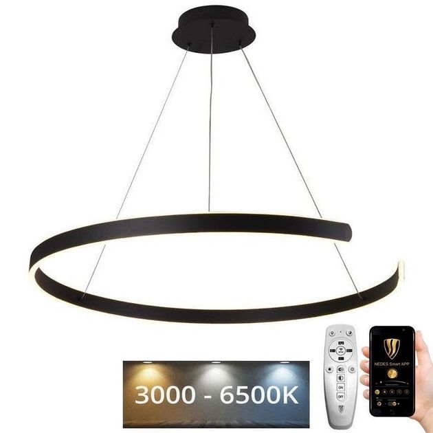 LED Żyrandol ściemnialny na lince LED/100W/230V 3000-6500K śr. 80 cm + zdalne sterowanie