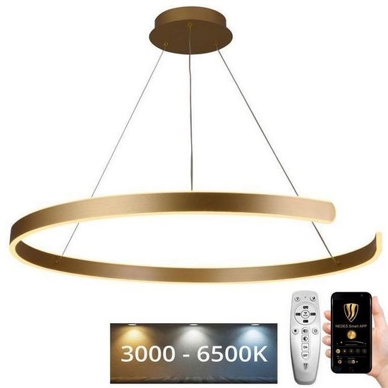 LED Żyrandol ściemnialny na lince LED/100W/230V 3000-6500K śr. 80 cm + zdalne sterowanie