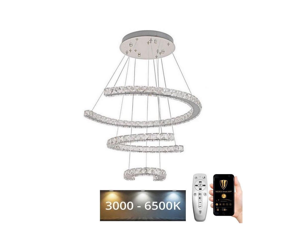 LED Żyrandol ściemnialny na lince LED/100W/230V 3000-6500K srebrny + pilot