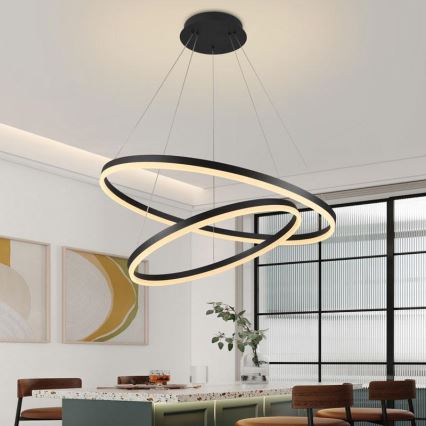 LED Żyrandol ściemnialny na lince LED/100W/230V 3000-6500K śr. 80 cm + zdalne sterowanie