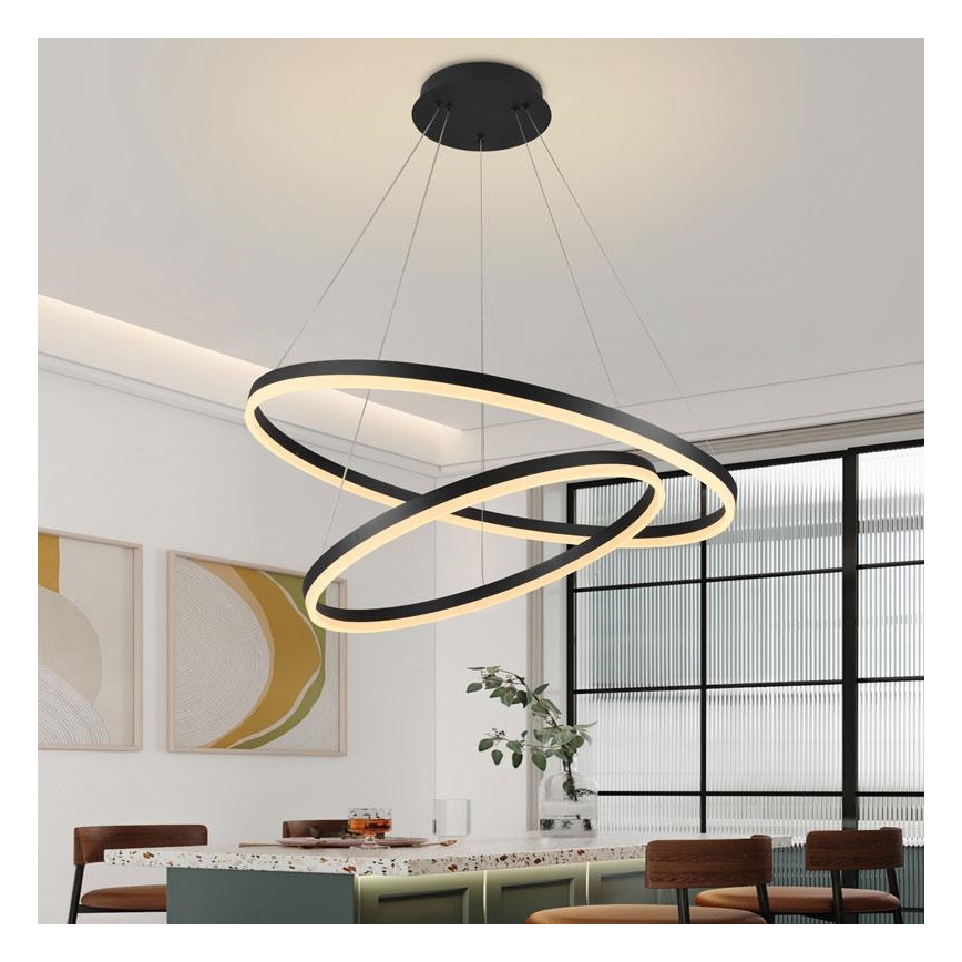 LED Żyrandol ściemnialny na lince LED/100W/230V 3000-6500K śr. 80 cm + zdalne sterowanie