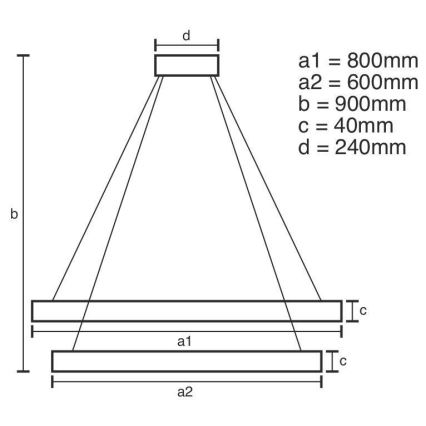 LED Żyrandol ściemnialny na lince LED/100W/230V 3000-6500K śr. 80 cm + zdalne sterowanie