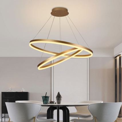 LED Żyrandol ściemnialny na lince LED/100W/230V 3000-6500K śr. 80 cm + zdalne sterowanie
