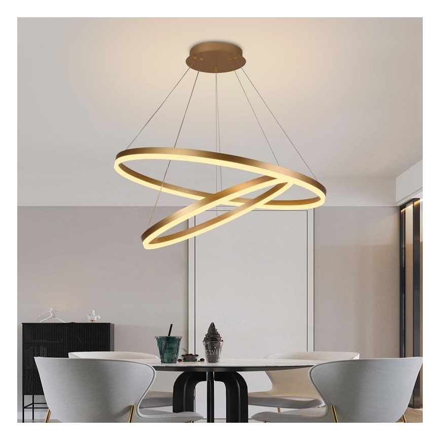 LED Żyrandol ściemnialny na lince LED/100W/230V 3000-6500K śr. 80 cm + zdalne sterowanie