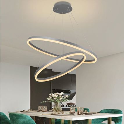 LED Żyrandol ściemnialny na lince LED/100W/230V 3000-6500K śr. 80 cm + zdalne sterowanie