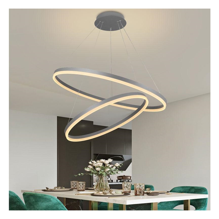 LED Żyrandol ściemnialny na lince LED/100W/230V 3000-6500K śr. 80 cm + zdalne sterowanie