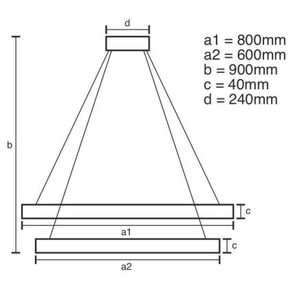 LED Żyrandol ściemnialny na lince LED/100W/230V 3000-6500K śr. 80 cm + zdalne sterowanie