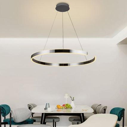 LED Żyrandol ściemnialny na lince LED/100W/230V 3000-6500K śr. 80 cm + zdalne sterowanie